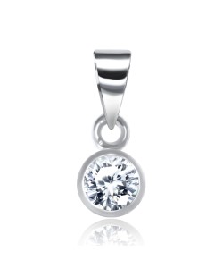 4mm CZ Stone Silver Pendant SPEB-80